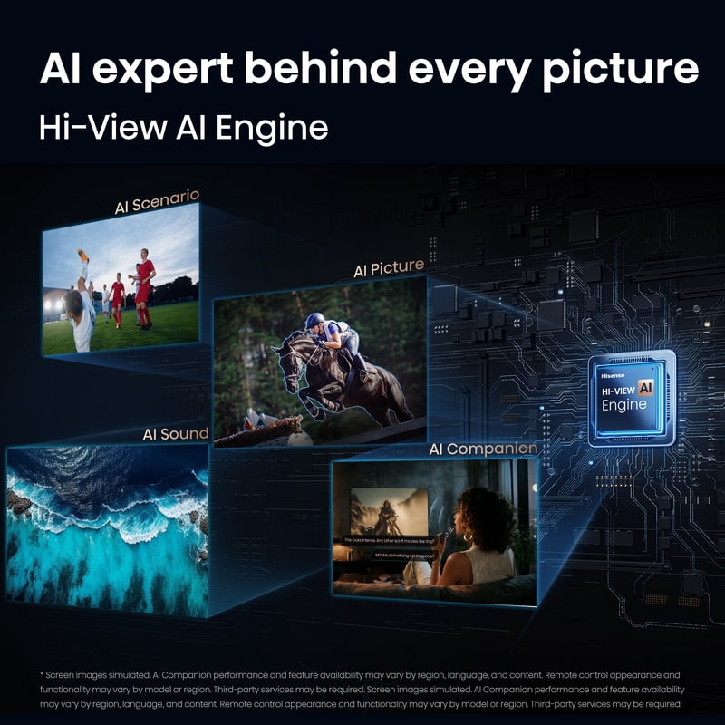 Hisense 65" U6 Pro Series Mini-LED 4K UHD Vidaa Smart TV (65U6SV Pro, 2026 Model) - Hi - QLED MiniLED, Native 144Hz, HDR10+, Dolby Vision IQ, Dolby Atmos, Built-in Subwoofer gallery view