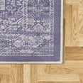 thumbnail image 2 of Victorian Area Rug with Non-Slip Backing, Floral Swirls Weathered Look Blooming Vintage Style Leaves Illustration, Quality Carpet for Bedroom and Room, 2.6' x 5', Lavender Blue Indigo, by Ambesonne, 2 of 3