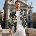 thumbnail image 3 of CHAQLIN Lightweight Suit Jacket, Flowers Pattern Polyester Single Button Men's Suit for Prom Casual, 3 of 8