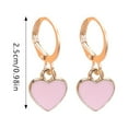 thumbnail image 2 of Mnyotv Earrings for Women Gold Earrings for Women Cute Love Shape Earrings for Women Light Creative Earrings Simple Earrings Lightweight Hoop Earrings Pink, 2 of 5