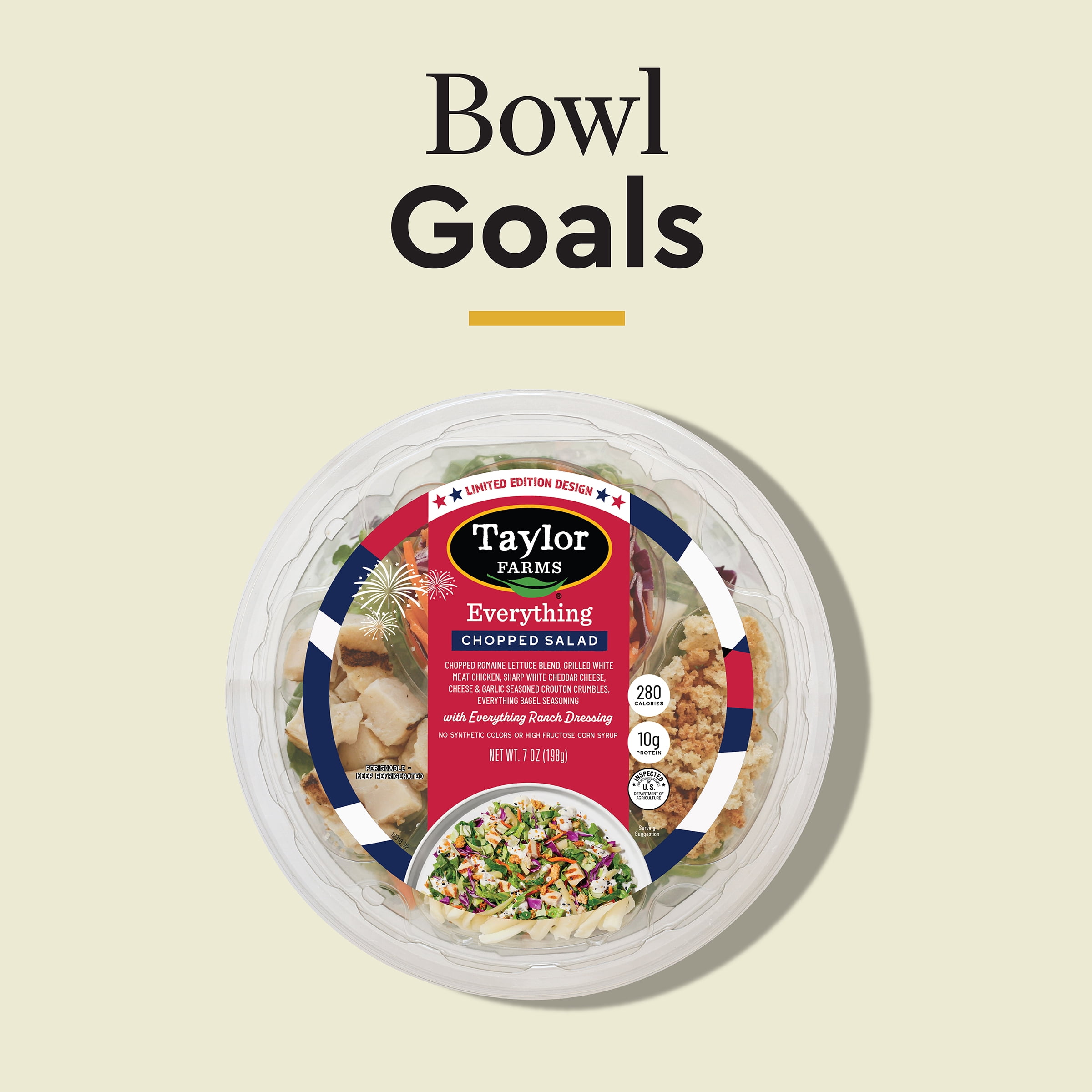 Taylor Farms Everything Bagel Chopped Salad Bowl, 7 oz (Fresh)