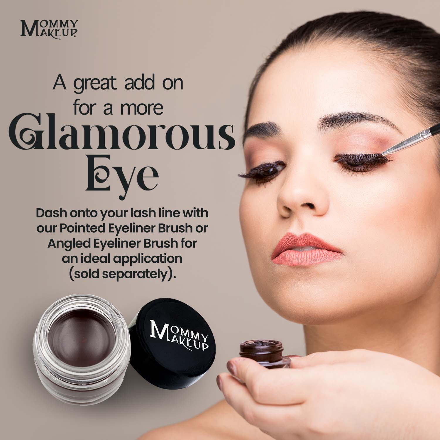 Waterproof Gel Eyeliner Pot in Chocolate Kiss (Deep Brown / Black) - Long Wear Cream Eye Liner - Stay Put Gel Eyeliner by Mommy Makeup