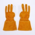 thumbnail image 4 of Guantes de cuero para jardinería para mujeres y hombres Guantes de trabajo de cuero de vaca a prueba de espinas Guantes de ciclismo al aire libre (Talla L) JAMW Sencillez, 4 of 5