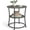 Misty Gray and Ink Black, variant on Side Table, Round End Table with 2 Storage Shelves Nightstand for Living Room, Accent Coffee Table, Misty Gray and Ink Black