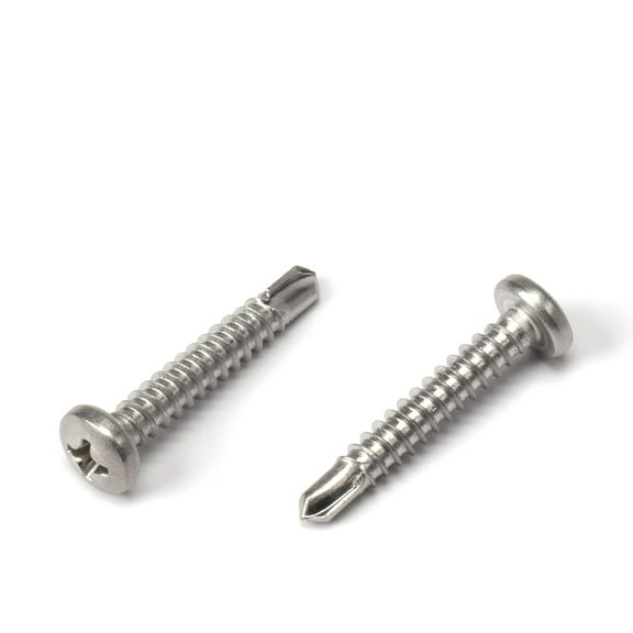 THE CIMPLE CO - 100pc Stainless Steel Self Drilling Tapping Screws #8 x 1" Phillips Pan Head