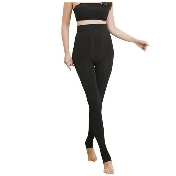 CAIVO Women Warm Winter Tight Thick Velvet Wool Pants Trousers Leggings Trousers Solid Color Daily Slacks Relaxed Fit