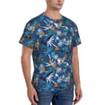 thumbnail image 4 of Yiaed Hawaiian Style Print Mens Short Sleeve Tight Fit T-Shirt, Crewneck Casual Tee-Medium, 4 of 5