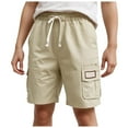 thumbnail image 3 of Gubotare Cargo Shorts for Baby Boys Boy's Athletic Shorts Kids Youth Active Performance Basketball Shorts with Pockets Elastic Waistband (Khaki,Size 11-12 Years), 3 of 5