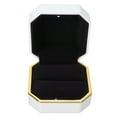 thumbnail image 1 of Caja de lujo para anillos de boda, cuadrada, de terciopelo, con luz LED, para propuesta de matrimonio, compromiso y boda, color blanco., 1 of 14