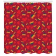 thumbnail image 3 of Ambesonne Pride Shower Curtain, Hearts in Rainbow Colours, 69"Wx70"L, Ruby Blue and Green, 3 of 3