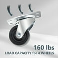thumbnail image 2 of POWERTEC 4PK 1-1/2 Inch Swivel Caster Wheels with 160 lbs Loads, Heavy Duty Plate Casters, Rubber Castor Wheels for Furniture, Cart, Dolly and Workbenches  (17209), 2 of 5