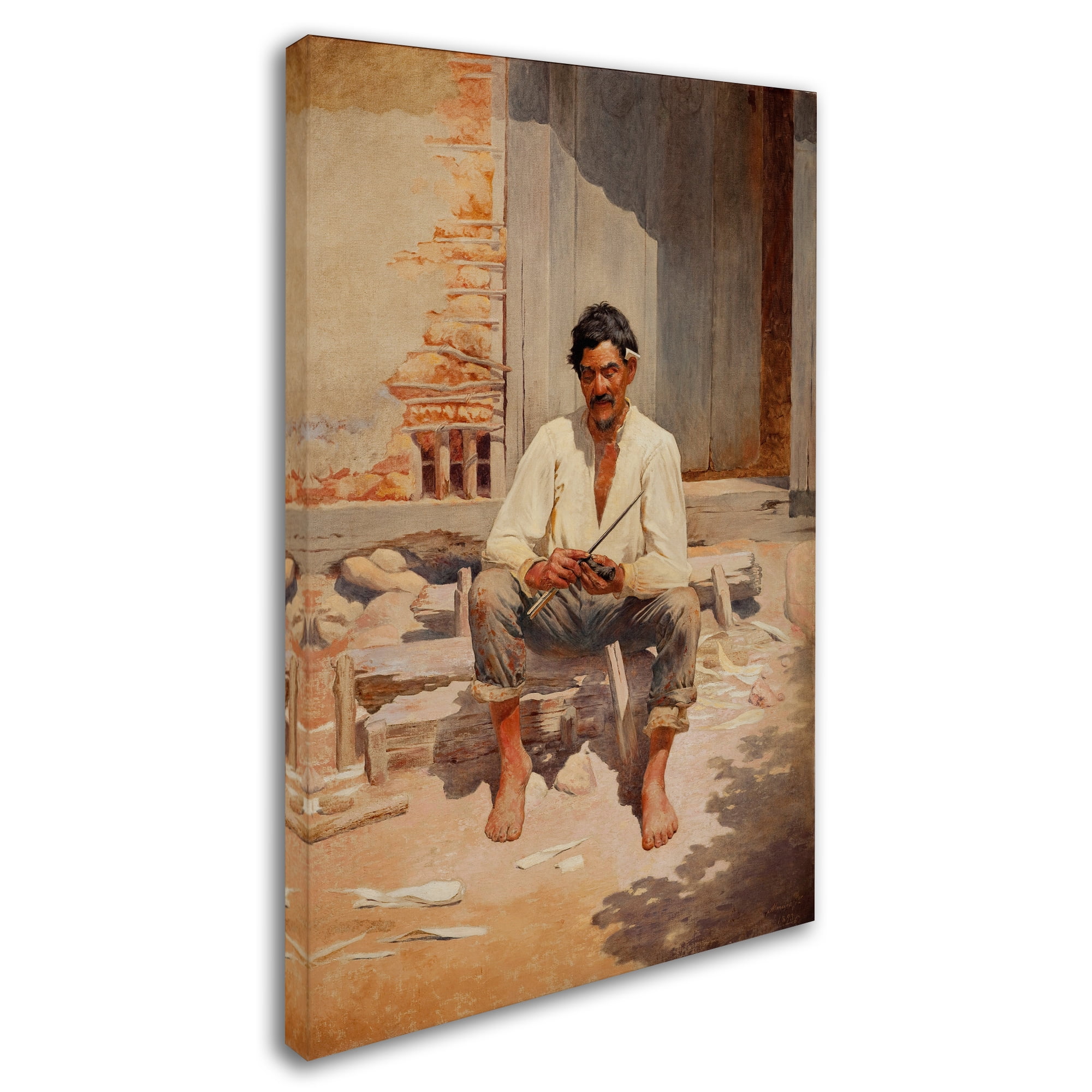 Trademark Fine Art 'Cutting Tobacco' Canvas Art by Almeida Junior
