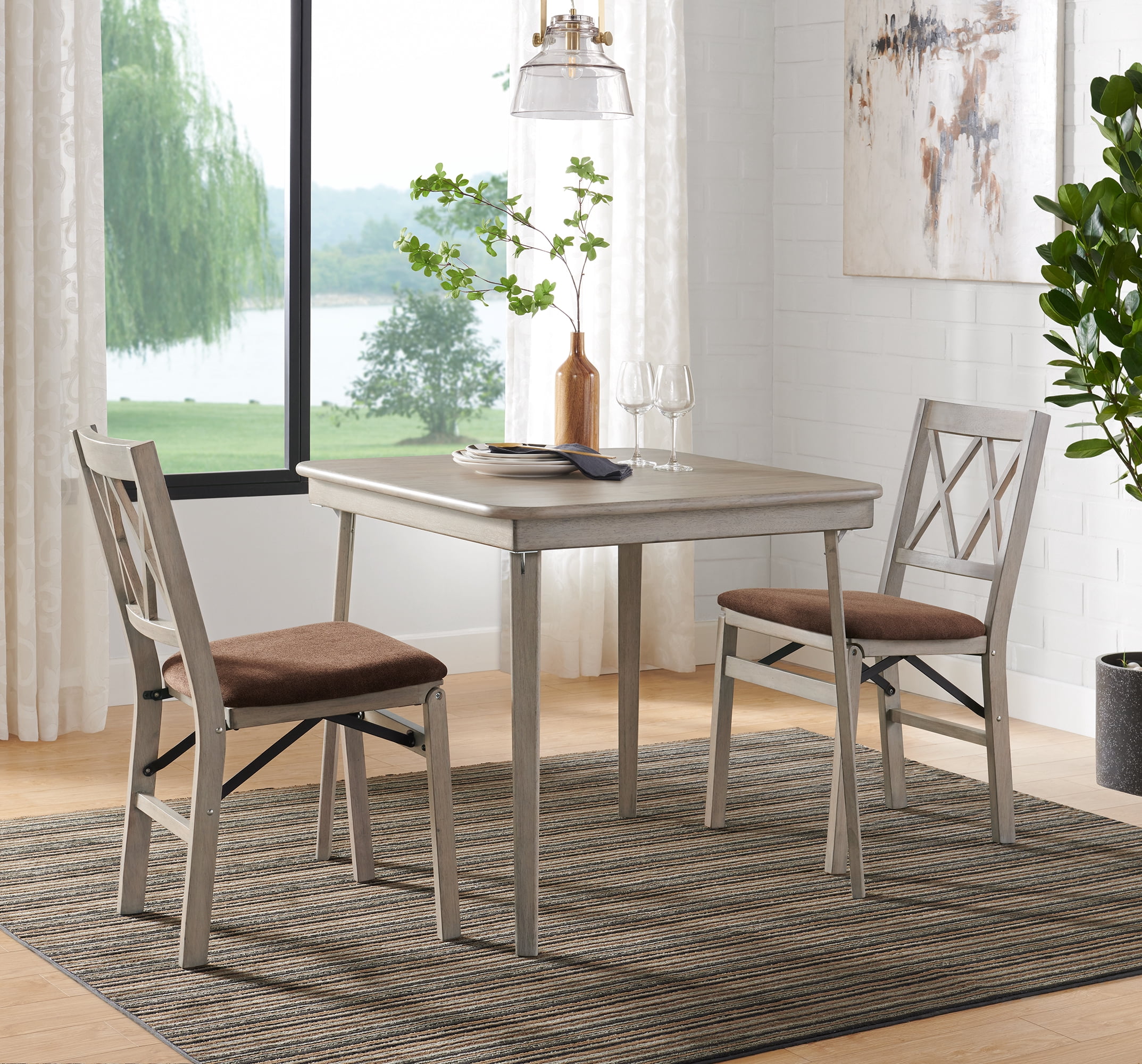 Stakmore Classic Straight Edge Table, Driftwood