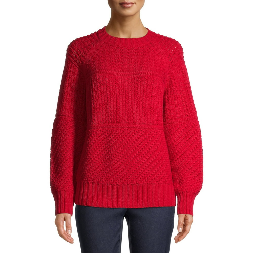 Time and Tru Time and Tru Women's Mixed Stitch Sweater