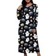 thumbnail image 2 of SELONE Plus Size Nightgowns for Women Long Long Sleeve Sleepshirt Ghost Pumpkin Sleep Dress Halloween House Dress, 2 of 8