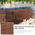 thumbnail image 3 of POTEBAN Patio Furniture Set, 7-Piece Outdoor Sectional All-Weather Wicker Patio Conversation Set for Backyard (Navy Blue Cushions with Brown Rattan), 3 of 7