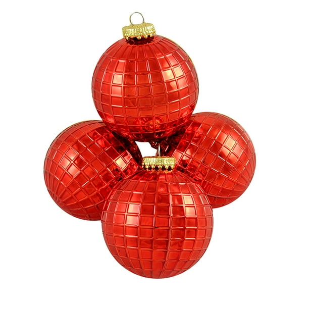 Barcana 4ct Shiny Shatterproof Christmas Disco Ball Ornament Set 2.75