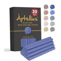 Artellius Premium Sealing Wax Sticks (Bulk 30 Pack) Wax Seal Glue Gun Sticks, Envelope Seal Wax for Stamp Seals - Perfect Wax Seal Sticks for Crafting, Invitations & Letters - Lavender