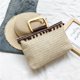 thumbnail image 1 of Granjero Gordo Bolso de mano tejido y bolsas de cosméticos, bolso de mano tejido elegante de playa de verano, bolso de hombro de 11,81 x 3,14 x 7,08 pulgadas (blanco), 1 of 5