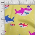 thumbnail image 2 of oneOone Polyester Spandex Yellow Fabric Shark Print Kids Sewing Material Print Fabric By The Yard 56 Inch Wide, 2 of 6