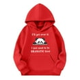 thumbnail image 3 of SonxaHe Little Girl Boy Hoodies Letter Prints Long Sleeve Hooded Tees Child Spring Breathable Relaxed Unisex Hoodies Red,Size 6-7 Y, 3 of 3