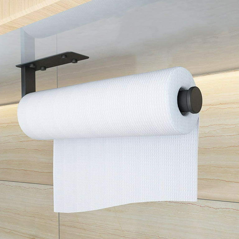 2pcs Pape Storage Rack Toilet Kitchen Towel Holder Bathroom Roll Paper Rack  Under Cabinet Shelf Roll Holder Stand Cup Organizer