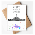 thumbnail image 1 of Believe Impossible Black White Quote Welcome Back Greeting Cards Envelopes Blank, 1 of 3
