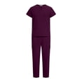 thumbnail image 5 of QSAWXQZ Men's 2 Piece Scrubs Set Classic V Neck Short Sleeve Pullover Shirt Top Elastic Waist Straight Leg Jogger Pants Nursing Uniform L, 5 of 8