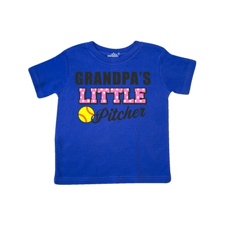 

Inktastic Grandpas Little Pitcher Softball Gift Toddler Toddler Girl T-Shirt