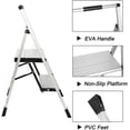 thumbnail image 5 of Eyliden 3 Step Stool, Lightweight Aluminum Folding Step Stool, Multi-Use Non-Slip Wide Platform Ultra-Light Sturdy Stool, 225lbs Capacity, Fully Assembled for Household and Office, 5 of 7