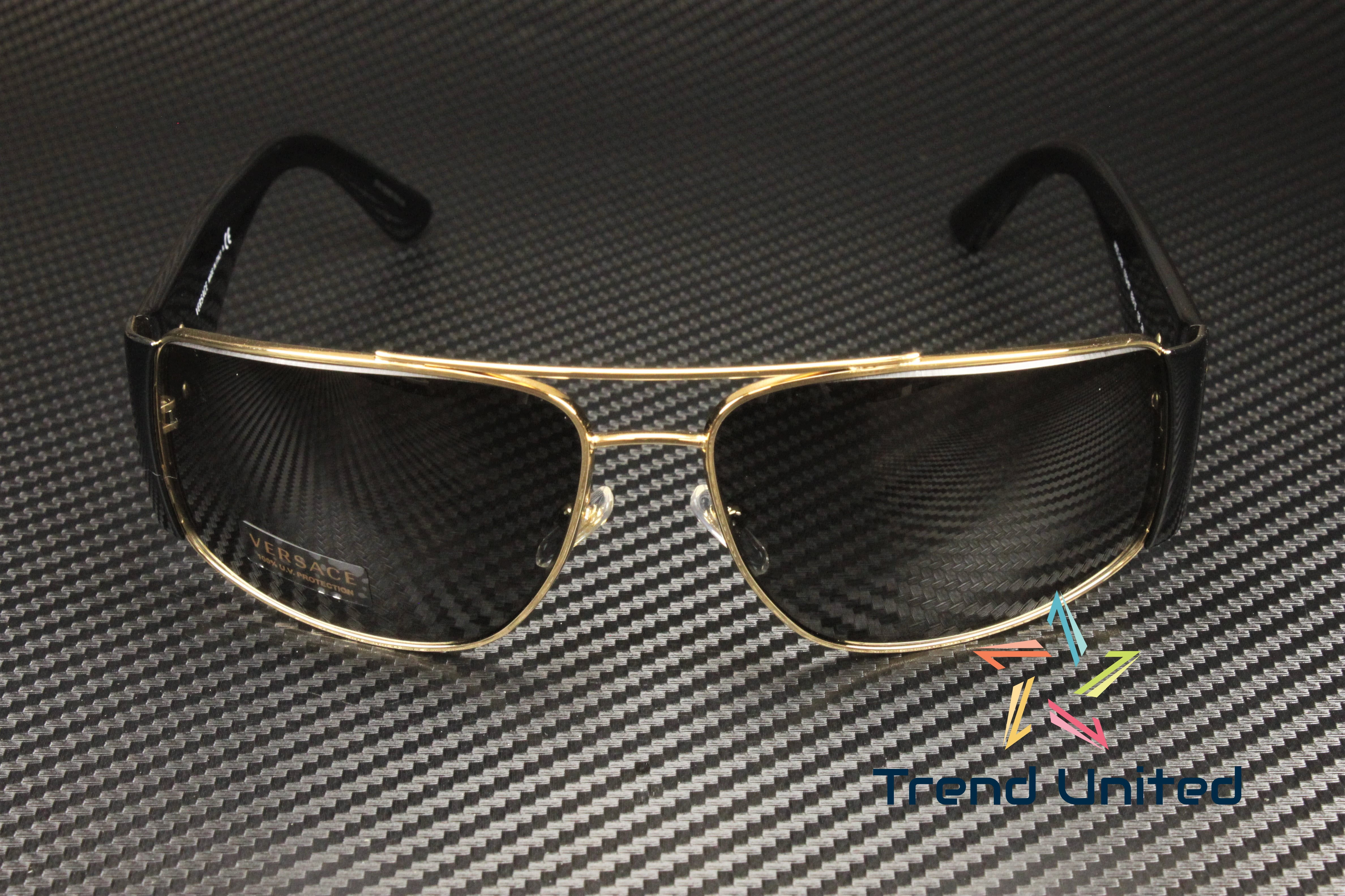 Versace VE2163-100287-63 Black Aviator Sunglasses