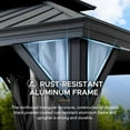 thumbnail image 4 of Sunjoy 10 ft. x 10 ft. Hardtop Gazebo, Outdoor Patio Aluminum Frame Gazebo with 2-Tier Steel Hardtop Backyard Gazebo with Netting, Curtain, and Ceiling Hook, 4 of 11