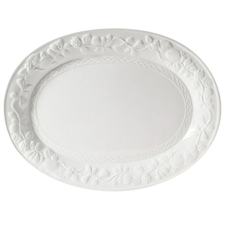 Gibson Fruitful 18.75" Platter - Oval - White - Durastone