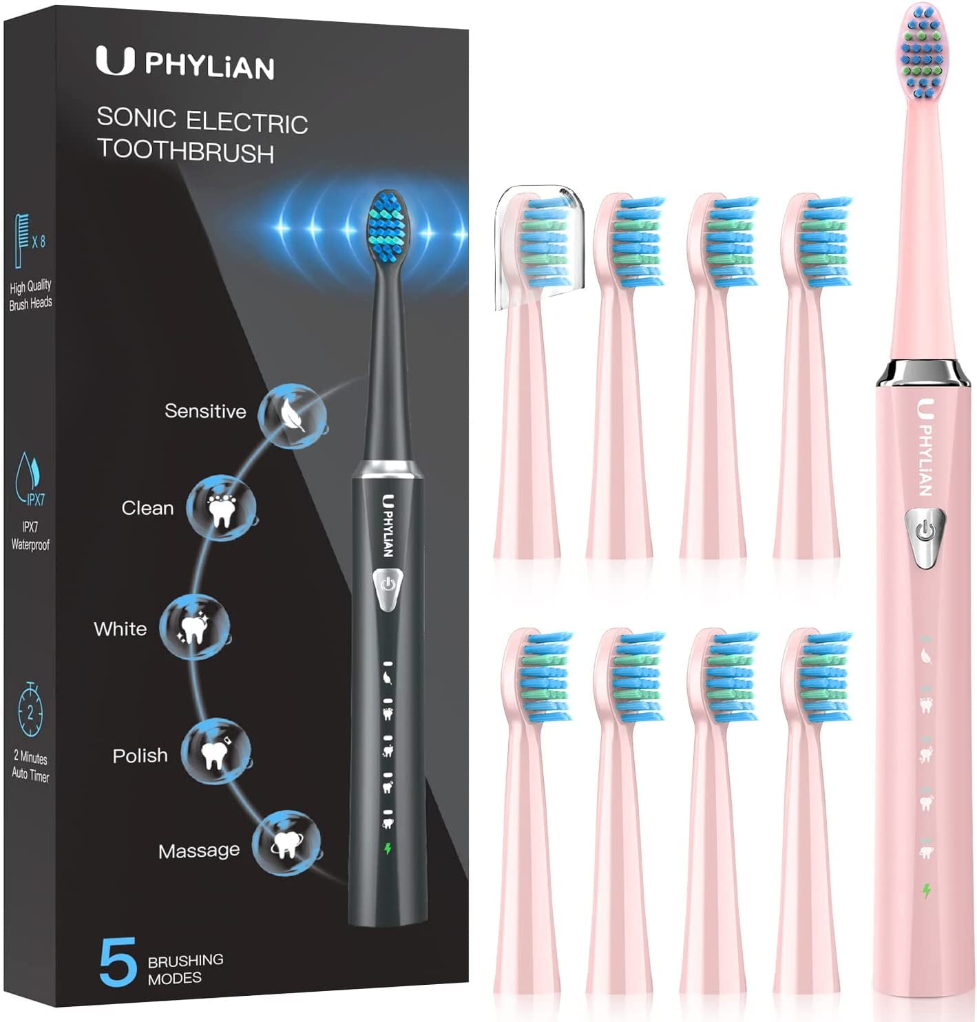 PHYLIAN Sonic Electric Toothbrush for Kids Rechargeable Kids Electric