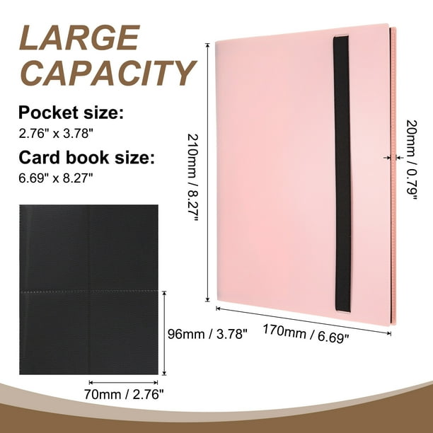 Uxcell 4 Pocket Trading Card Binder, PU Cover Card Collection Binder 160 Side Loading Card Binder Card Album Folder for TCG, Game Cards, Sports Cards Pink - Walmart Business Supplies Uxcell 4 Pocket Trading Card Binder, PU Cover Card Collection Binder 160 Side Loading Card Binder Card Album Folder for TCG, Game Cards, Sports Cards Pink - Walmart Business Supplies