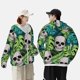 thumbnail image 4 of Balery Skull and Palm Leaves Sudadera ligera de manga larga con capucha y protección solar UPF 50+ para hombre y mujer, ideal para pesca y running-Small, 4 of 7