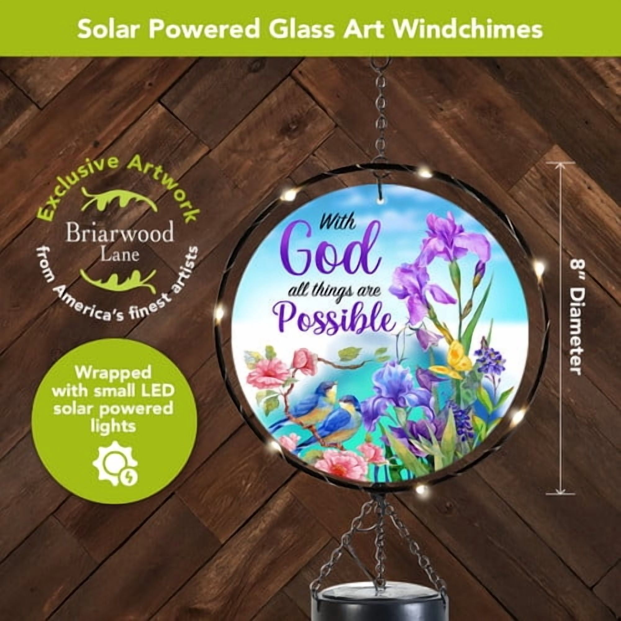Briarwood Lane With God Illuminated Wind Chime