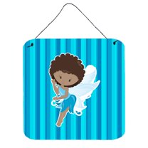 Carolines Treasures BB6906DS66 Fairy Blue Stripes Wall or Door Hanging Prints 6HX6W multicolor