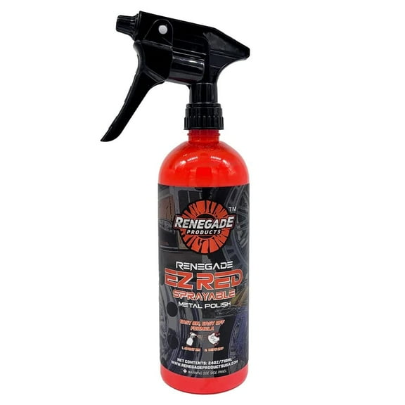 Renegade Products USA - EZ Red Sprayable Metal Polish & Cleaner for Chrome, Aluminum, and Stainless Steel | High-Gloss Shine & Protection | 24oz