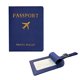 thumbnail image 4 of Estuche para libreta de viaje de piel sintética con diseño de avión en bronce y papel de firma, juego de etiquetas para equipaje, 4 of 4