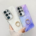 thumbnail image 4 of Marble Case for Samsung Galaxy A25 5G, Galaxy A25 5G Case for Girls Women, Slim Fit with Glitter Ring Holder Kickstand Bumper Soft TPU Shockproof Anti-Scratch Case Cover, 4 of 6