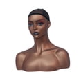 thumbnail image 4 of Cabeza de Maniquí Femenino Cabeza de Peluca de PVC Marrón Oscuro para Pelucas Pendientes Joyería, 4 of 9