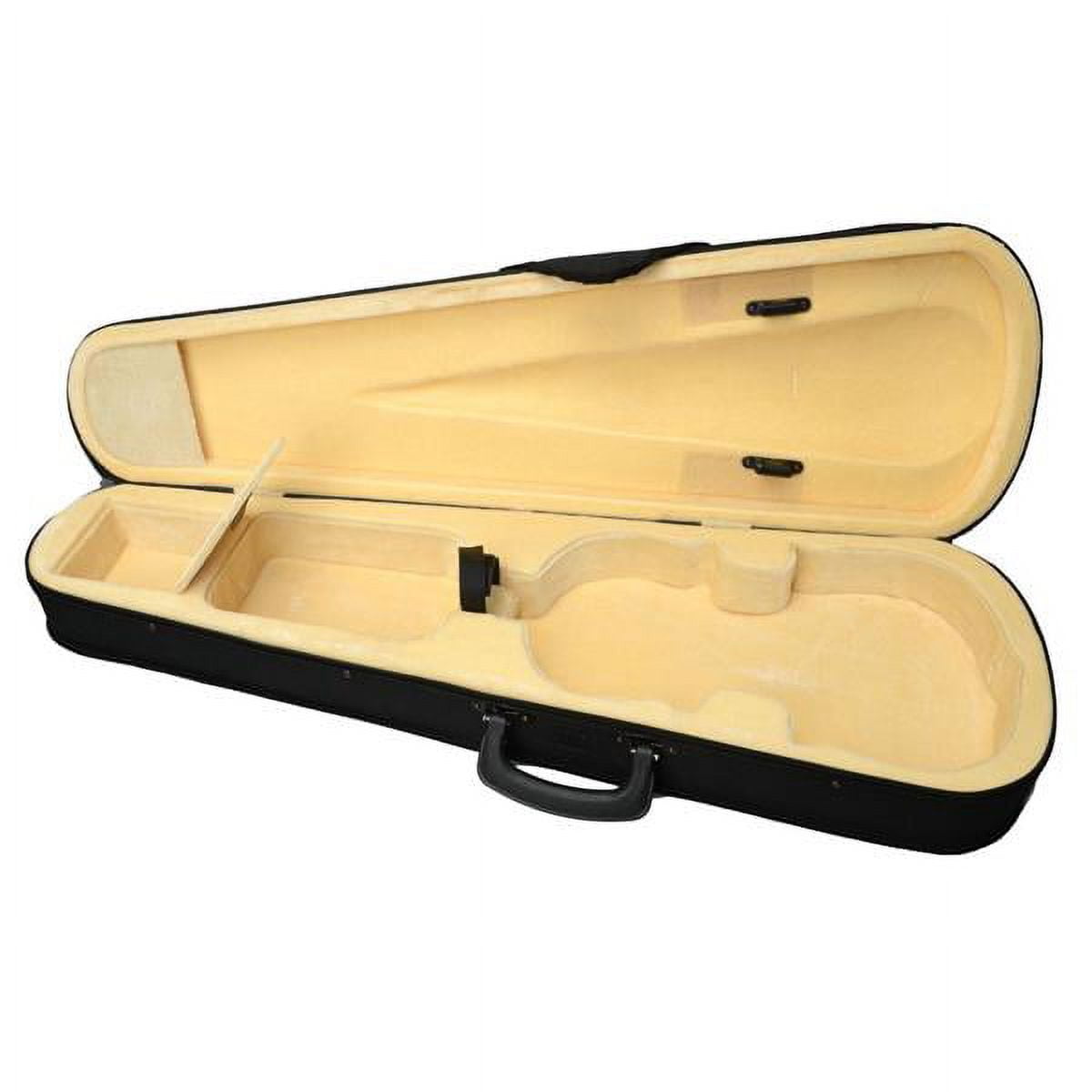 Triangle Shape Violin Case for 4/4 Violin - Black Durable Cloth with Beige Fluff Lining, Protective Instrument Storage Case