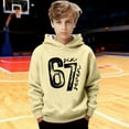 thumbnail image 4 of CAIXIA Hoodies for Teen Boys 67 Graphic Print Funny Sweatshirt Tops Long Sleeve Shirts Kids Boys Pullover Athletic Thermal Fuzzy Hooded 2026,Beige, 4 of 5