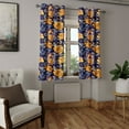 thumbnail image 2 of Ambesonne Flowers Grommet Curtain, Floral Watercolor Abstract, 50"x96", Indigo Marigold Ceil Blue, 2 of 5
