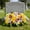 Yellow, variant on HonestMatter Fake Flowers, Cemetery Saddle for Headstones, Artificial Chrysanthemum Grave Decor with UV Resistant, Blue