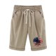 thumbnail image 1 of Pantalones Cortos Casuales para Mujer Día de la Independencia Impreso Elástico de la Cintura, Pantalones Cortos de Verano para Mujeres, 1 of 4