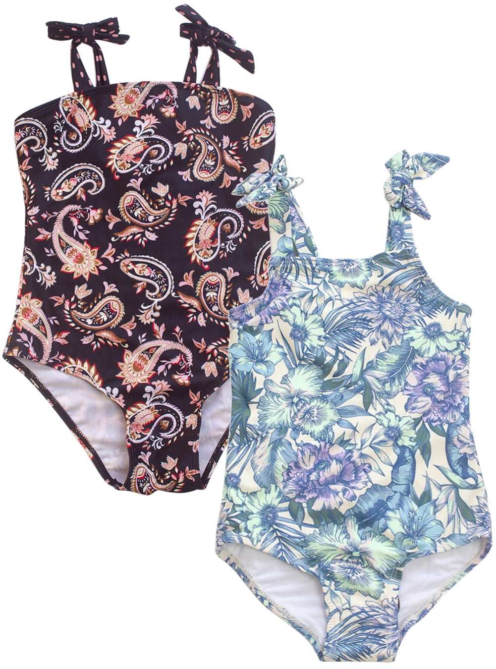 BULLPIANO Little Girl One Piece Swimsuit Block Big Girl Swimwear Summer Beach Bathing Suit 513