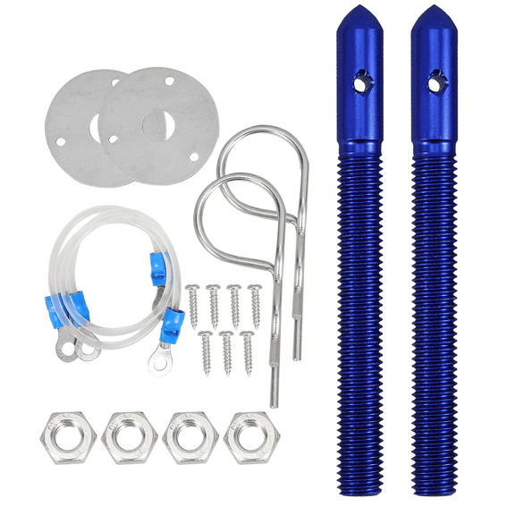 HEMOTON Blue Aluminum Alloy Car Hood Locking Clip Kit with Enhanced Security and Universal Compatibility