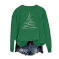 thumbnail image 4 of FAWUUDO Women's Christmas Sweatshirt Cute Xmas Print Shirts Dressy Holiday Tops Festival Crewneck Sweater Green, 4 of 6